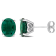 3 1/5 CT TGW Oval Created Emerald Stud Earrings in Sterling Silver