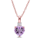 1 4/5 CT TGW Rose de France and Created White Sapphire Pendant in Rose
Plated Sterling Silver