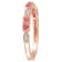 1/8 CT TGW Ruby and Diamond Accent Semi-Eternity Ring in 10K Rose Gold
