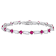 13 1/2 CT TGW Created Ruby and Created White Sapphire Tennis Bracelet in
Sterling Silver
