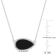 4 CT TGW Black Agate Necklace with Beaded Halo in Sterling Silver