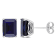 5 7/8 CT TGW Octagon Created Blue Sapphire Stud Earrings in Sterling Silver