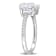 2 1/8 CT TGW Created Moissanite 2-Stone Ring in Sterling Silver