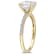 2 CT DEW Created Moissanite and 1/10 CT TW Diamond Engagement Ring in
14K Yellow Gold