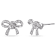 Diamond Bow Stud Earrings in 10k White Gold