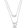 Infinity and Heart Charm Double Strand Necklace in Sterling Silver