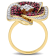 1 5/8 CT TGW Ruby and 3/5 CT TW Diamond Floral Ring in 14K Yellow Gold