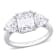 4 1/10 CT TGW Created Moissanite 3-Stone Ring in Sterling Silver