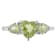 1 7/8 CT TGW Peridot and Diamond Accent Heart Ring in Sterling Silver