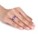 4 5/8 CT TGW Multi-Gemstones 3-Stone Ring in Rose Gold Plated Sterling Silver