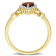 5/8 CTW Garnet and Diamond Accent Promise Ring in Yellow Plated Sterling Silver