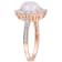 2 1/6 CT TGW Blue Ethiopian Opal, White Topaz and Diamond Accent Ring in
Rose Plated Sterling Silver