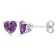 2 3/8 CT TGW Heart Shape Simulated Alexandrite Stud Earrings in Sterling Silver