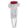 2 1/2 CT TGW Created Ruby and Created white Sapphire Halo Engagement
Ring in Sterling Silver