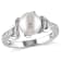8-8.5MM Freshwater Cultured Pearl and Diamond Twist Ring in Sterling Silver