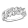 1/4 CT TDW Diamond Oval Link Ring in Sterling Silver