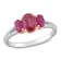 1 1/2 CT TGW Ruby and 1/6 CT TW Diamond 3-stone Ring in 2-tone 14K White
& Rose Gold