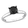 1-1/2 ct Black Diamond Solitaire Engagement Ring in 10K White Gold