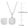 2-Pcs Set of 4 1/10 CT TGW Opal Solitaire Earrings and Pendant with
Chain in Sterling Silver