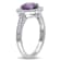 1 1/3 CT TGW Amethyst and 1/8 CT TW Diamond Halo Ring in Sterling Silver