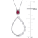 2/5 CT TGW Ruby and 2 1/5 CT TW Diamond Teardrop Necklace in 18K White Gold