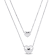 Two Heart Double Strand Charm Necklace in Sterling Silver
