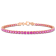 6 1/8 CT TGW Created Pink Sapphire Bracelet in Rose Plated Sterling Silver