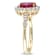 2 5/8 CT TGW Created Ruby, White Topaz and Diamond Accent Vintage Ring
in 14K Yellow Gold