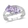 2 CTW Rose De France and Diamond Accent Split Ring in Sterling Silver
