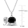 3 5/8 CT TGW Black Spinel and White Topaz Elephant Pendant Necklace in
Sterling Silver