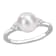7.5-8MM Freshwater Cultured Pearl and 1/10 CT TGW White Cubic Zirconia
Ring in Sterling Silver