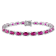 16 1/2 CT TGW Created Ruby Bracelet in Sterling Silver