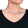 20 CT TGW Created Pink Sapphire Alternate Leaf Necklace in Sterling Silver