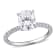 2 CT DEW Created Moissanite and 1/10 CT TW Diamond Engagement Ring in
14K White Gold