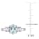 1 5/8 CTW Aquamarine and Created White Sapphire 3-Stone Ring in Sterling Silver