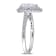 1 CT DEW Created Moissanite and 1/3 CT TW Diamond Double Halo Engagement
Ring in 14K White Gold