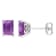 2 CT TGW Octagon Amethyst Stud Earrings in Sterling Silver