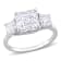 3 1/2 CT TGW Created Moissanite 3-Stone Ring in Sterling Silver