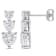 3 1/2 CT DEW Created Moissanite Graduated Triple Heart Earrings in
Sterling Silver