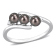 3.5-4MM Black Freshwater Cultured Pearl and Diamond Accent Pearl Bypass
Ring in Sterling Silver