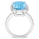 9 2/5 CT TGW Sky Blue and White Topaz Cocktail Ring in Sterling Silver