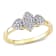 1/5ctw Diamond Marquise and Heart Shaped Cluster Ring in 18K Yellow Gold
Over Sterling Silver