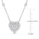 2 CT DEW Created Moissanite Halo Heart Necklace in Sterling Silver