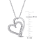 1/10 CT TDW Diamond Double Heart Pendant with Chain in Sterling Silver