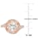 1 7/8 CTW Green Quartz, White Topaz and Diamond Swirl Ring in Rose
Plated Sterling Silver