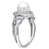8-8.5MM Freshwater Cultured Pearl and 1/10 CT TW Diamond Open Heart Ring
in Sterling Silver