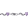5 CT TGW Amethyst and Diamond Heart S-Link Bracelet Sterling Silver