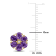 1 4/5 CT TGW Amethyst and White Topaz Flower Stud Earrings in Yellow
Plated Sterling Silver
