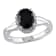 1 3/5 CTW Black Sapphire and Diamond Crossover Ring in Sterling Silver