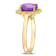 2 1/4 CT TGW African-Amethyst Halo Link Ring in Yellow Plated Sterling Silver